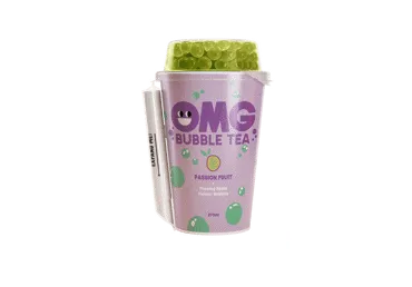 Arbatos gėrimas OMG Bubble Tea su obuolių burbuliukais, pasiflorų sk., 270 ml