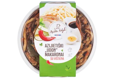 Aštrūs azijietiški makaronai UDON su vištiena, 300 g