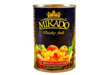 Konservētu 5 augļu kokteilis MIKADO 425g