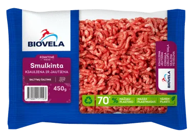 Atšaldyta smulkinta kiauliena ir jautiena, rieb. <18 %, 450 g