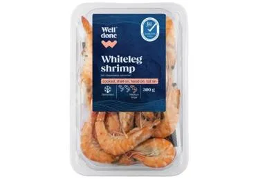 Atšildytos krevetės WD, 30/40, virtos, 300 g