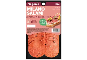 Augalinės kilmės dešra SALAMI MILANO, 80 g