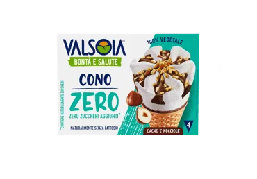 Augaliniai valgomieji ledai vafliniame ragelyje VALSOIA ZERO, 300 g