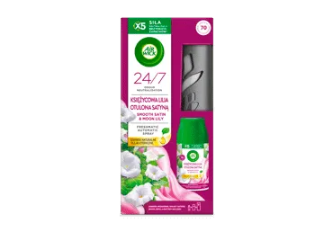 Automatinis oro gaiviklis „Air Wick“, su satino ir mėnesienos lelijų kvapo užpildu, 250 ml