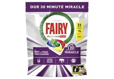 Automatinių indaplovių kapsulės FAIRY Platinum+ Lemon Miracle, 31vnt
