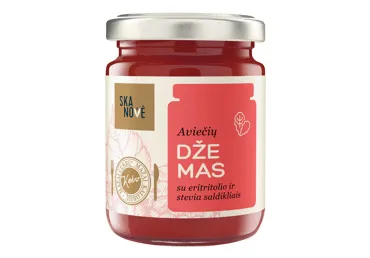 Aviečių džemas su eritrolio ir stevijų saldikliais SKANOVĖ, 160 g