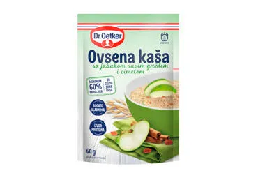 Avižinė košė DR.OETKER su obuoliais, razinomis ir cinamonu, 62 g