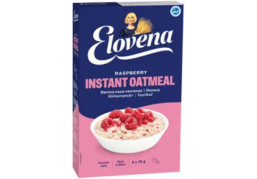 Avižinė košė ELOVENA su avietėmis, 210 g
