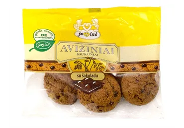 Avižiniai sausainiai JAVINĖ su šokoladu, 0.18 kg