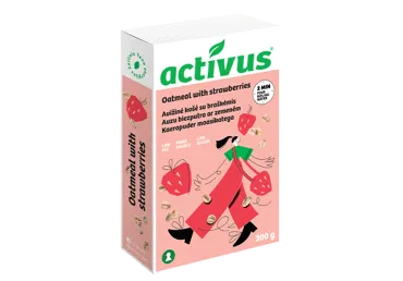 Avižinių dribsnių košė ACTIVUS, su braškėmis, 300 g