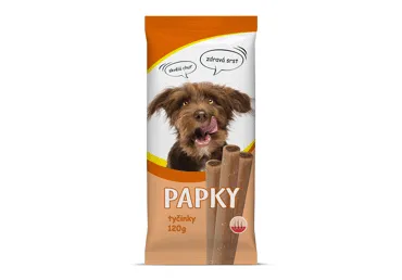 Baltyminės šunų lazdelės PAPKY kailiui ir odai, 120 g
