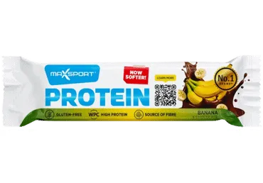 Baltyminis batonėlis MAX SPORT be glitimo, bananų skonio, 50 g