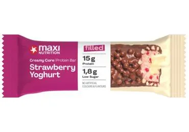 Baltyminis batonėlis MAXI NUTRITION su braškių, jogurto įd., 45 g