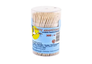 Bambukiniai dantų krapštukai, 300 vnt., 300 vnt.