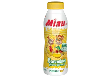 Bananinis pieno gėrimas MIAU, 2,3 % rieb., steriziluotas, 450 ml