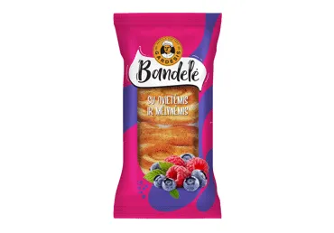 Bandelė su aviečių ir mėlynių įdaru, 100 g