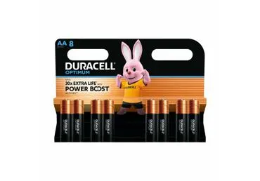 Baterijos DURACELL Optimum, AA, 8 vnt.