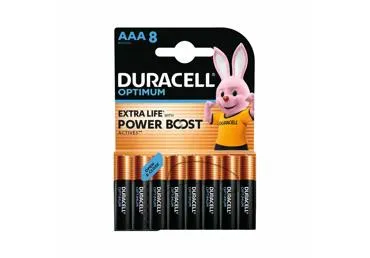Baterijos DURACELL Optimum, AAA, 8 vnt.