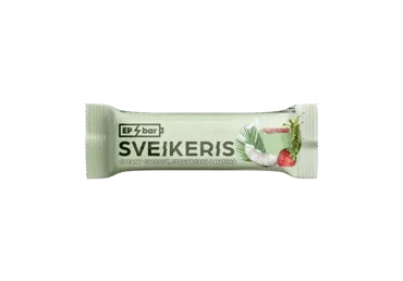 Becukris batonėlis SVEIKERIS, braškių ir mačios skonio, 50 g
