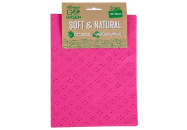 Biologiškai skaidžios šluostės GO GREEN SOFT & NATURAL, 3 vnt.
