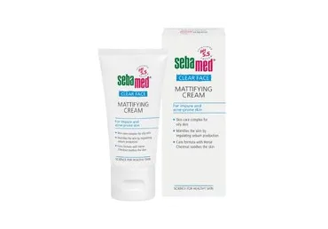 Blizgumą mažinantis veido kremas probleminei odai SEBAMED CLEAR FACE, 50 ml