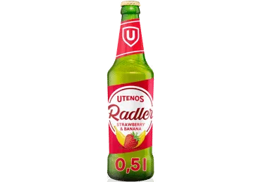 Alaus kokteilis braškių ir bananų skonio UTENOS RADLER 4,2%, 500 ml