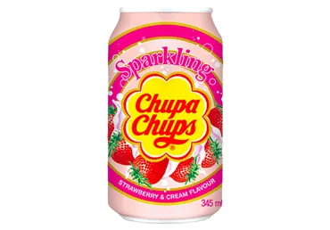 Braškių skonio gaivusis gėrimas CHUPA CHUPS, 345 ml