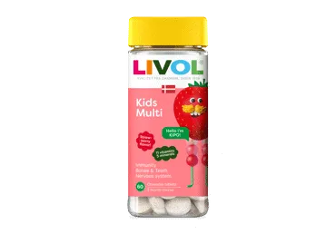 Braškių skonio vitaminai vaikams LIVOL Kids Multi, N60