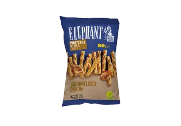 Brecelių juostelės ELEPHANT, karamelizuotų svogūnų skonio, 80 g