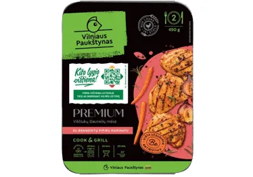 Broiler. šlaunelių mėsa PREMIUM su brandintų pipirų marinatu, 500 g