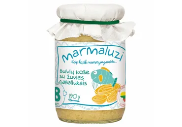 Bulvių piurė MARMALUZI su žuvų gabaliukais (nuo 8 mėn.), 190 g