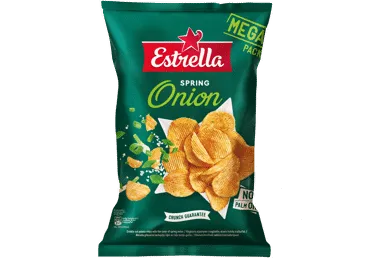 Bulvių traškučiai ESTRELLA, svogūnų laiškų skonio, 250 g