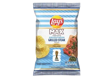 Bulvių traškučiai LAY'S MAX ARGENTINIAN GRILLED STEAK, 120 g