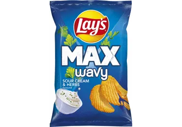 Kartupeļu čipsi LAY'S Wavy ar krējuma un garšaugu garšu 120g