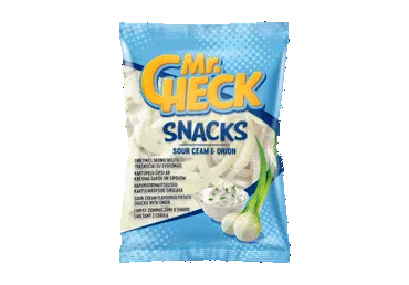 Bulvių traškučiai MR. CHECK su grietinėle ir svogūnais, 50 g