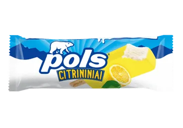 Citrininiai grietininiai ledai POLS su citrinų sk. glaistu, 75 g