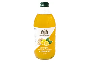 Citrinų ir imbierų arbatos koncentratas ŽOLYNĖLIS, 520 ml