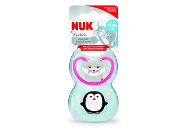Māneklīši NUK Space silikona 6-18m 2gab.