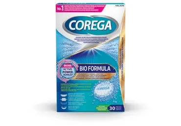 Dantų protezų valiklis COREGA TABS BIO FORMULA, 30 vnt.