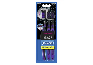 Dantų šepetėliai ORAL-B ROUNDER BLACK, 3 vnt., 3 vnt.