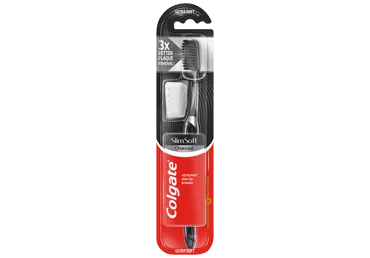 Dantų šepetėlis COLGATE SLIM SOFT CHARCOAL, 1 vnt.