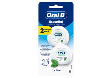 Dantų siūlai ORAL-B ESSENTIAL WAXED MINT, 2 x 50 m, 1 vnt.