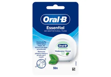 Dantų siūlas ORAL-B ESSENTIAL WAXED MINT, 50 m, 1 vnt.