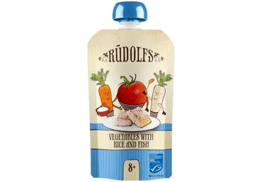 Biezenis RŪDOLFS dārzeņi rīsi zivs 8+ 110g