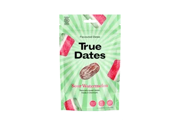 Datulės TRUE DATES SOUR WATERMELON, rūgštaus arbūzo skonio, 100 g