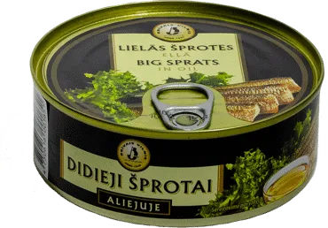 Didieji šprotai BRIVAIS VILNIS aliejuje, 240 g
