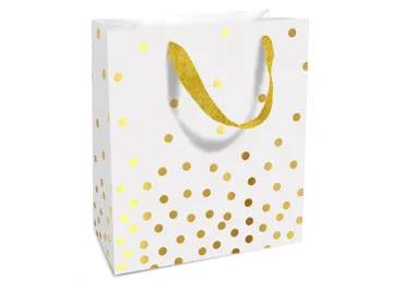 Ziemassvētku dāvanu maisiņš balts 18x21x8cm