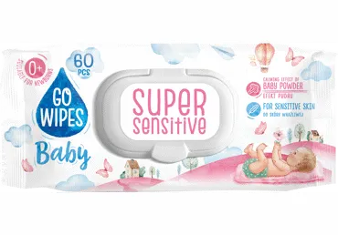 Drėgnos servetėlės GOWIPES Baby Super Sensitive, 60 vnt.