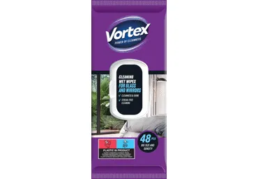 Mitrās salvetes VORTEX stiklam 48gab.