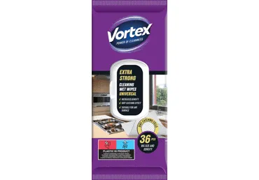 Drėgnosios servetėlės VORTEX EXTRA STRONG UNIVERSAL, 36 vnt.